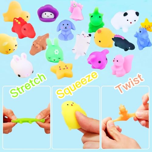 AM ANNA Squishy Toys Squishies, 50 Pack Mochi Squishy Party Favors for Kids, Squishies for Kids Fidget Toys Stress Reliever,Treasure Box Toys for Classroom Prizes Goodie Bag Stuffers (50 Pcs)