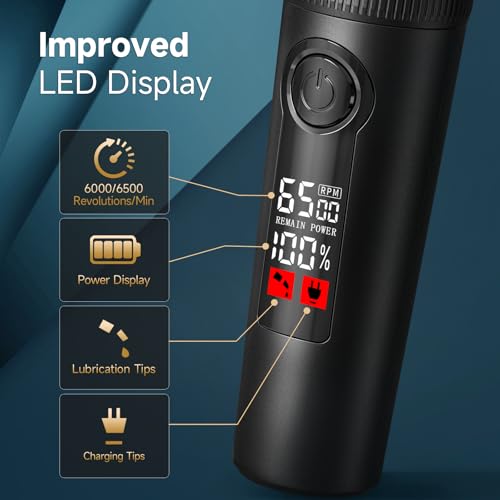 2-in-1 Beard Trimmer and Hair Clipper for Men,Detachable Ceramic-Titanium Blade Shaver with 9 Length Settings and Non-Slip Matte Grip