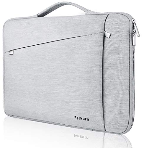 Ferkurn 14 inch 15inch 15.6 inch Laptop Sleeve with Handle Compatible MacBook Pro 15, Surface Book 2 15, HP, Dell, Protective Waterproof Carrying Laptop Case Bag -Off White - Thumbnail 7