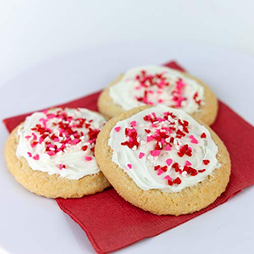 Valentine's Sprinkles, Mini Heart Shapes in Red Pink and White, Bulk Size (8 OZ. Resealable Zip Lock Stand Up Bag) - Thumbnail 2