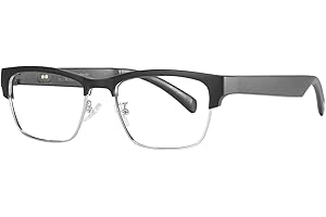 YUXIMAOYI Bluetooth Audio Smart Glasses, Anti Blue Light Bluetooth Glasses for Women and Men, Open Ear Sound with Mic & Speakers(Silver)