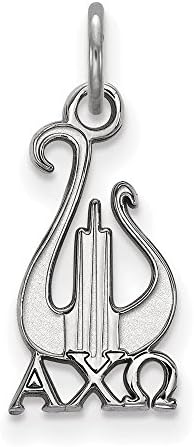 925 Sterling Silver Rhodium-plated Alpha Chi Omega Extra Small Sorority Charm Pendant