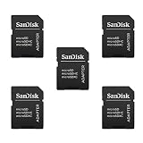 5 Pack -Sandisk MicroSD MicroSDHC to SD SDHC Adapter. Works with Memory Cards up to 32GB Capacity (Bulk Packaged).