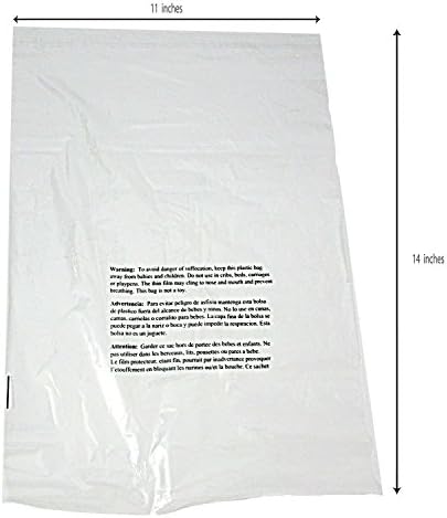 500 (9"x12")(11"X14")(12"X18") Clear Peal and Seal 1.5 Mil Poly Bags with Suffocation Warning Labels,ES Global,FBA clear bag (12X18)