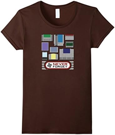Women's Kryptic Society: Vintage Never Forget Video Game T-Shirt Large Brown