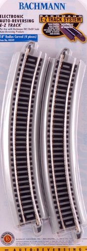 Bachmann Trains Snap-Fit E-Z Track Nickel Silver Reversing 18" Radius Curved Track (4/card)