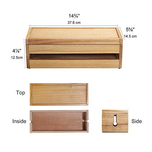 Changsuo Cable Management Box Wooden Cord Organizer Box for Extension