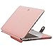 MOSISO Case Compatible with MacBook Air 13.6 inch M4 M3 M2 2025-2022 /Air 13 M1 2022-2018 /Pro 13 inch M2 M1 2025-2016, PU Leather Portfolio Protective Stand Cover, Rose Quartz