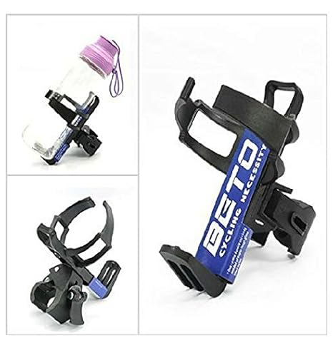 FASTPED  Adjustable Bike Bicycle Water Bottle Cage Holder Rack - Black Color
