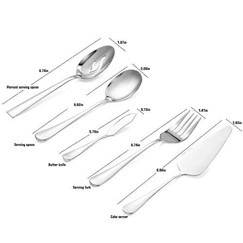 Silverware Set, Blingco 65 PCS Flatware Set, Stainless Steel Cutlery Utensils Service for 12, Kitchen Hotel Restaurant Tableware Set, Icnlude Knife/Fork/Spoon, Mirror Polished, Dishwasher Safe - Thumbnail 6