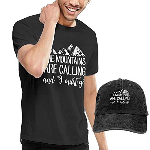 The Mountains Are Calling And I Must Go Men's Short Sleeve Tshirt 32 (With A Cap)