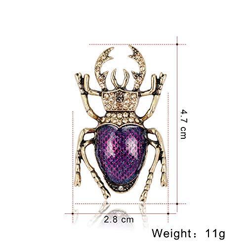 YAZILIND Vintage Beetle Brooch Pins Girls Breastpin Corsage Women Birthday Party Jewelry Gift - Thumbnail 4