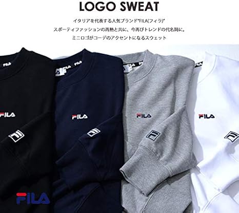Amazon フィラ Fila フィラ Men S ワンポイントロゴ刺繍トレーナー Fh77 トレーナー メンズ トレーナー パーカー 通販