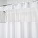 InterDesign Hitchcock EVA Plastic Shower Curtain, Mold and Mildew Resistant Liner for Master, Guest, Kid's Bathroom, Standard, White