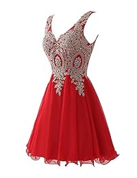 zechun Mujer Encaje Dorado Corto Baile crecido largo Homecoming Dresse vestido de dama