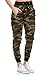 Zipper Detail Drawstring Camouflage Jogger Pants, Zip Camo Jogger, Small / Medium