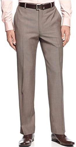 Alfani Red Men's Ministripe Light Taupe Pant,36W 34L