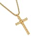 Sunflower Jewellery Huge Big Cross Necklace Stainless Steel Pendant Necklace for Men, Boy(18K Gold; 24 inches Chain)