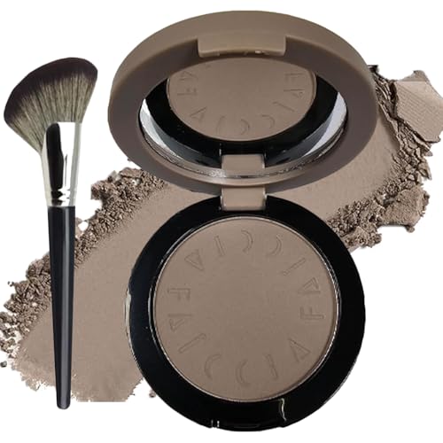 Okerker Cool Toned Contour Palette with Mirror, Taupe Grey Contour Powder for Fair Pale Light Cool Toned Skin, Nose Contouring Bronzer Powder with Face Brush