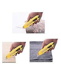 Utilidad Cuchillo Retráctil   5 pack 6 inch manual lock Snap Off Blade, tamaño grande cuerpo de plástico   8 puntos Snap Blade   Heavy Duty Hoja de acero inoxidable   Por katzco