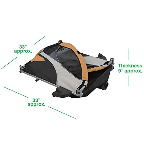Clevr Elite 3-in-1 Double 2 Seat Bike Bicycle Trailer Jogger Stroller for Kids Children - Foldable for Storage, Orange