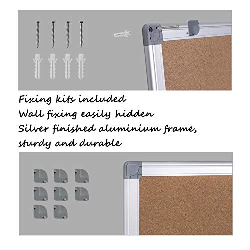 image for WEYOUNG Cork Board - 24 x 36 Bulletin Board Aluminum Framed Pin Board 
