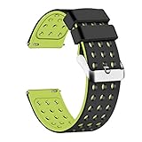 Lwsengme Silicone Quick Release - Choose Color & Width (18mm, 20mm,22mm) - Soft Rubber Watch Bands (Black/Fluorescent Yellow, 20mm)