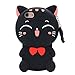iPhone 7 Case, MC Fashion 3D Lucky Fortune Cat Kitty with Cute Bow Tie Silicone Rubber Phone Case Cover for Apple iPhone 7 (2016) and iPhone 8 (2017) (Black)