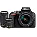 Nikon D3500 24.2MP DSLR Camera with AF-P 18-55mm VR Lens & 70-300mm Dual Zoom Lens Kit 1588 (Renewed) with 16GB Accessory Bundlethumb 1