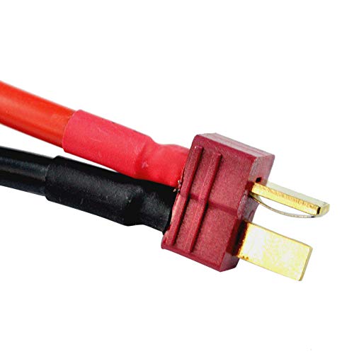 HRB 2PCS Deans T Plug Series Connector Cable Serial 1 Female to 2 Male Deans Connector Adapter Y Wire Style for RC Lipo Battery