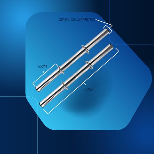 Par de Barras Tubo Oca 40 cm com Presilhas