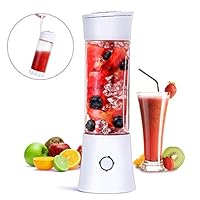 Portable Blender, Fityou 6-Blade Personal Glass Smoothie Fruit Mixer Juicer Cup,USB Rechargeable Multifunctional Travel Blender for Shakes and Smoothies,with 4000mAh Rechargeable Battery,FDA BPA Free