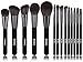 BS-MALL Makeup Brushes Premium Synthetic Foundation Powder Concealers Eye Shadows Silver Black Makeup Brush Sets(14 Pcs, Black)