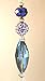 Lavender Rhinestone and Brilliant Iridescent Blue/Green/Purple Elegant Glass Ceiling Fan Pull Chain