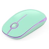 Jelly Comb 2.4G Slim Wireless Mouse with Nano Receiver, Less Noise, Portable Mobile Optical Mice for Notebook, PC, Laptop, Computer, MacBook MS001 (Green and Purple)