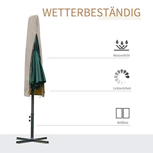 Outsunny Sonnenschirm Schutzhülle Wetterfeste Winddicht Seilverschluss leichte Reinigen Outdoor für Ampelschirm Ø63 x… – Bild 4