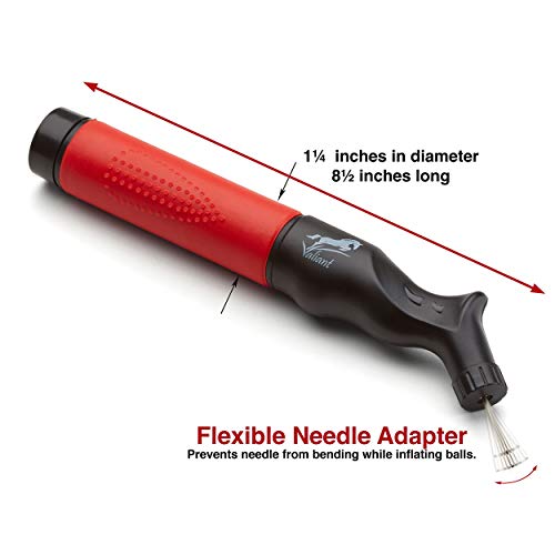 Sports Ball Pump Inflator with 5 needles (Pin) and Pouch, Dual Action Hand Held Portable Air Ball Pump with pins to Inflate Athletic Soccer Ball, Football, Volleyball, Rugby-Ball, and Basketball - Thumbnail 2