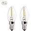 sunmeg 2-Pack C7 LED Candelabra Bulb, Salt Lamp Light Bulbs, 0.6W Equivalent to 12w Incandescent Bulb, 75 Lumen, E12 Candelabra Base Night Light, Warm White 2700K