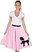 1950s Light Pink Poodle Skirt for Women with Musical Note Printed Scarf | Light Pink Ladies Sock Hop Skirt | One Size for Teen and Adult