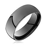 7 mm Black Domed Tungsten Wedding Band-6.5