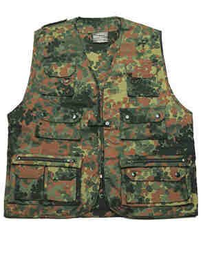 Miltec Flecktarn Camouflage Hunting and Fishing Vest (XXX-Large)