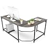 Teraves Modern L-Shaped Desk Corner Computer Desk Home Office Study Workstation Wood & Steel PC Laptop Gaming Table…