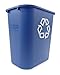 Rubbermaid Commercial Products Deskside Recycling Can, 7-Gallon/28-Quart, Blue Recycling Symbol, Plastic, for Bedroom/Bathroom/Office/Under Desk/Sink