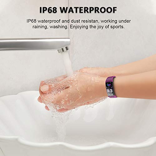 Fitness Tracker, Activity Tracker with Heart Rate Monitor, 1.14 inch Fitness Watch with Sleep Monitor IP69 Waterproof, Step Counter Pedometer SMS Push Smart Watch for iOS Android Phone