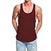 OA ONRUSH AESTHETICS Men's Fashion Longline Tank Tops Extreme Racer Back Curved Hem Vest Wine Red XXL