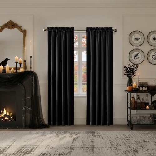 Sun Zero Oslo Theater-Grade Extreme Total Rideau occultant Noir 132,1 x 160 cm