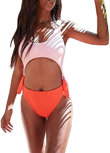 Sexybody Women's Tankini Leaf Printing High Cut Bikini Swimsuit One Piece Bathing Suit