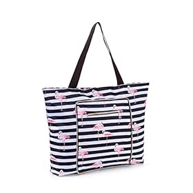 2 In 1 Foldable Large Waterproof Tote Bag with Zipper for Beach, Travel, Gym and Swim 41vZ0FSD01L. SS280