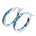 Adeser Jewelry Girls 925 Promise Hoop Silver Earrings Lab Opal Wedding Engagement Gift Hoop Stud Earrings for Her