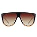 VIVIENFANG Women Classic Flat Top Aviator Polarized Sunglasses Designer Ombre Boyfriend Shades P1835B Black and Demi